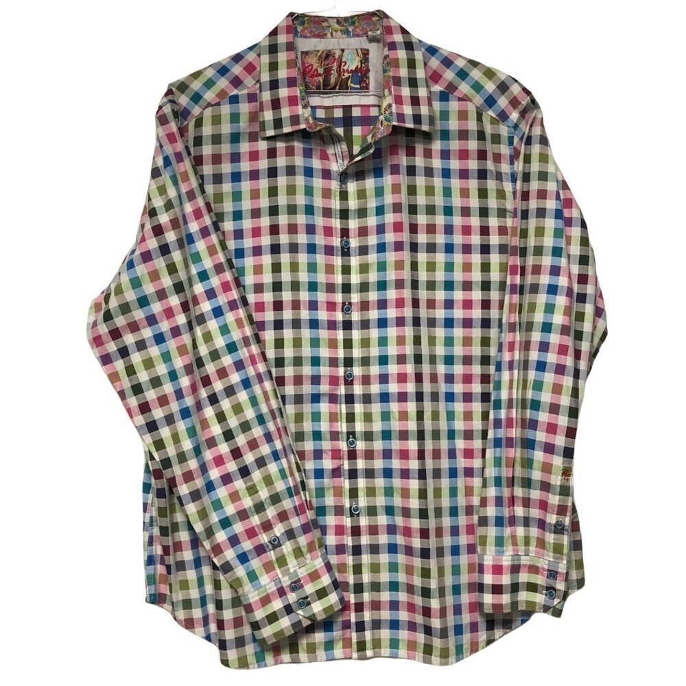 ROBERT GRAHAM LONG SLEEVE CLASSIC FIT CHECK BUTTON SHIRTS‎ SIZE 2XL